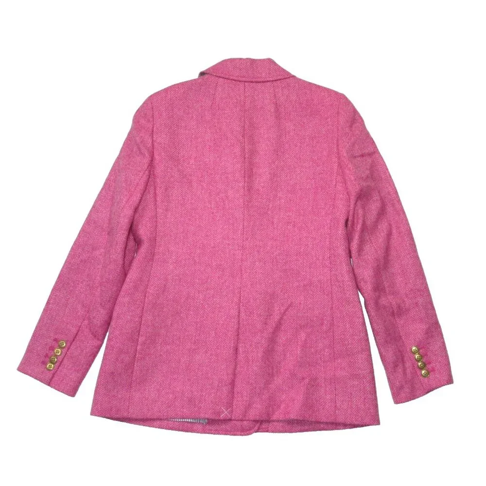 NWT J.Crew Bristol Blazer in Rose Pink English Wool Herringbone Jacket 6 $298 - Picture 6 of 9